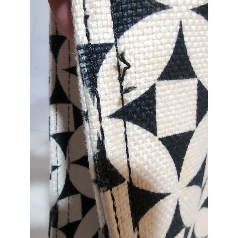 Spartina 459 Kiawah Market Tote Black Ivory Cotton Canvas Discontinued - Picture 7 of 16